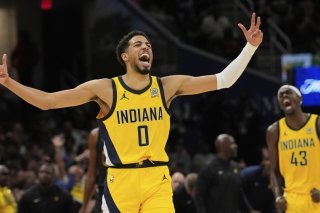 Tyrese Haliburton (0) et les Pacers sont en finale de Conférence KEYSTONE/AP/Sue Ogrocki
